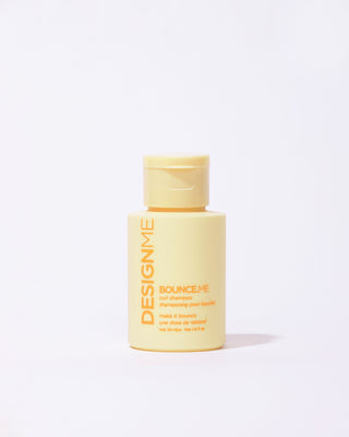 Front view of travel-size BOUNCE.ME Curl Shampoo bottle, compact and sleek.
