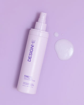 Close-Up  FAB.ME Leave-In Treatment texture showing  a light formula