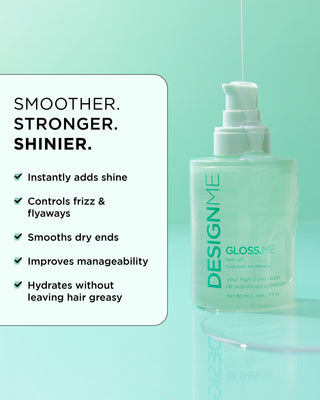 GLOSS.ME Hair Oil with a little list of benefits and features