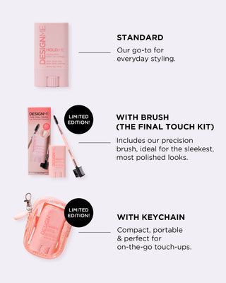 Showing different limited-edition variations of HOLD.ME styling stick