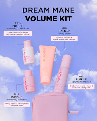 Description of each product in the Dream Mane Volume Hair Kit & primary benefits
