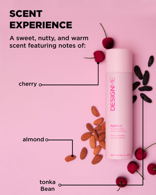 Scent cues for PUFF.ME Dry Texture Spray with floral and fruity notes