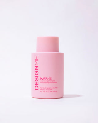 Image of the PUFF.ME Volumizing Shampoo bottle, a lightweight, sulfate-free, paraben-free, and color-safe formula that adds weightless volume while cleansing.